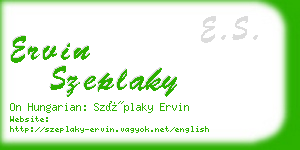 ervin szeplaky business card